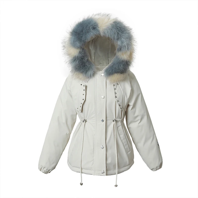 Женское зимнее пальто с капюшоном и мехом размеры до 3XL | Женская одежда