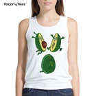 Новинка; Модные женские летние топы на бретельках с принтом авокадо для всей семьи; Женский Повседневный жилет в стиле ретро; Новинка; Топы на бретельках с авокадо