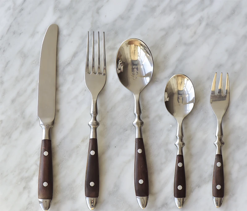 Столовые приборы из нержавеющей стали ножи для стейка вилка салата ложка