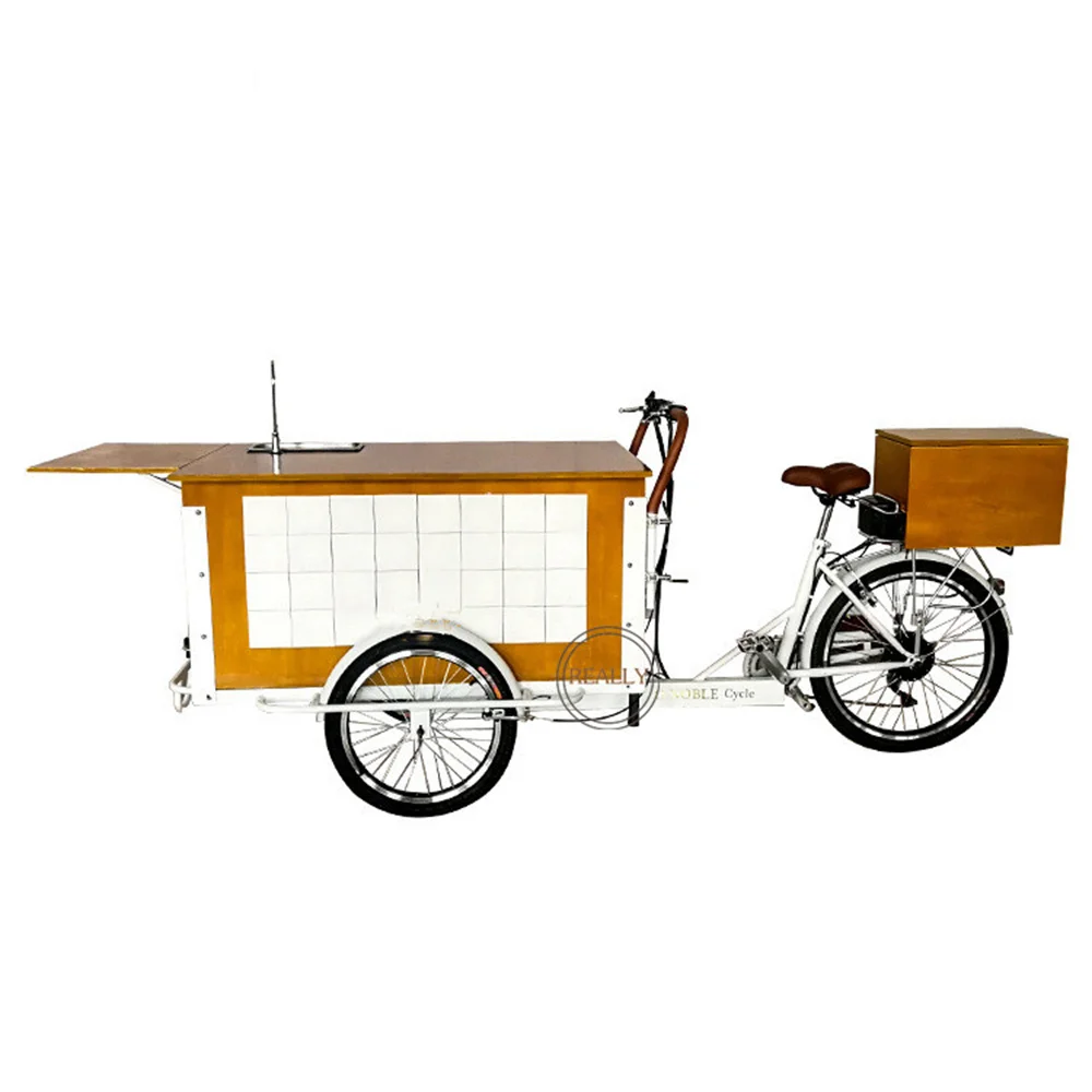 

Adult Cargo Electric Tricycle Coffee Vending Trike Food Cart Euro 3 Wheel Adult Coffee Bike