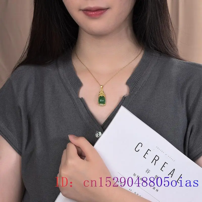

Green Jade Dragon turtle Pendant Gifts 925 Silver Fashion Necklace Jewelry Crystal Women Charm Chalcedony Natural Gemstone