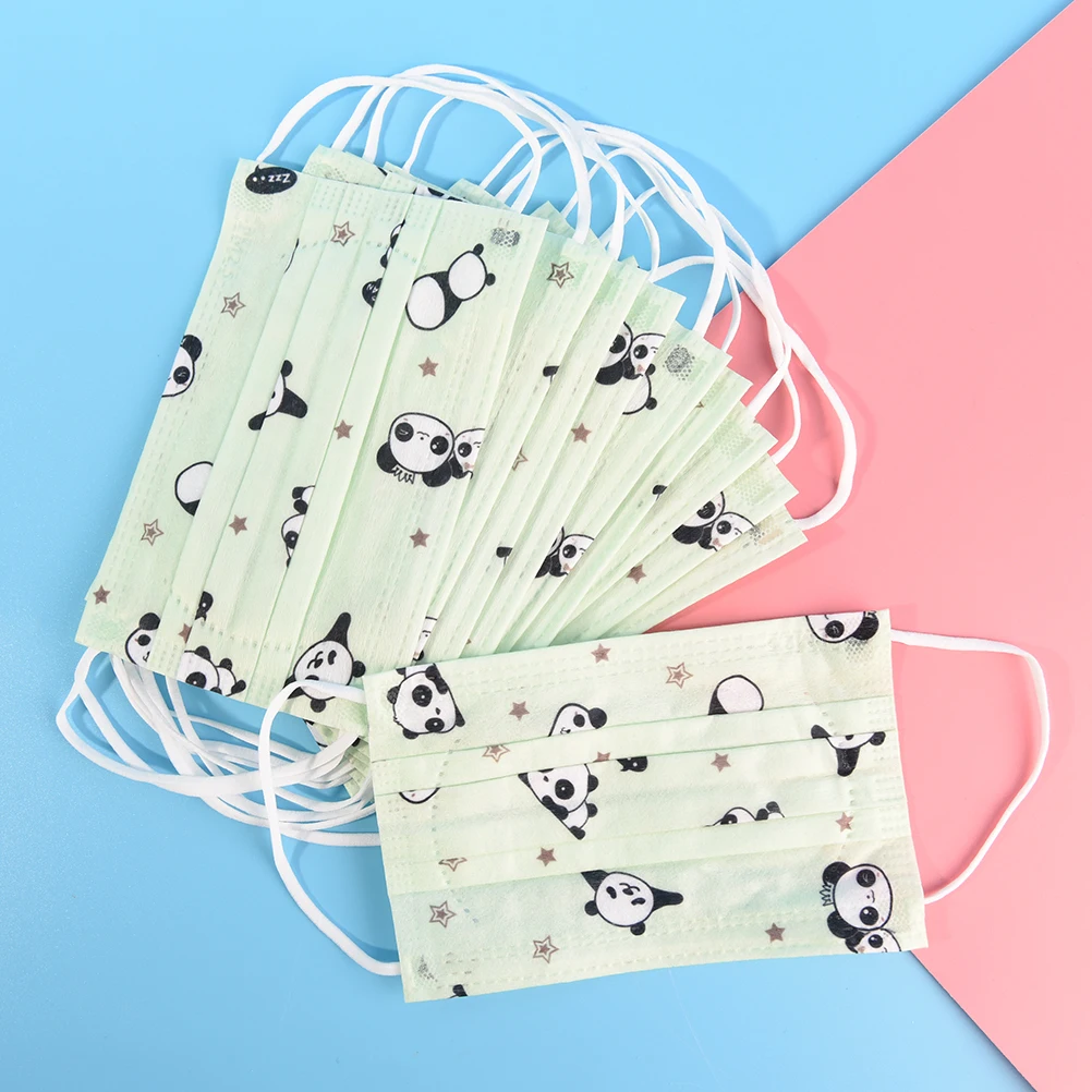 10pcs 1/5/10Pcs Cute Cartoon Non-woven Mouth-muffle Flu Face Medical Mask KAWAII Disposable Mouth Mask Anti-dust Windproof Masks - Color: 10pcs