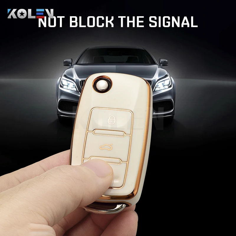Чехол для автомобильного ключа чехол VW Volkswagen Golf Polo Tiguan Magotan Passat Seat Leon Altea Ateca Skoda Kodiaq