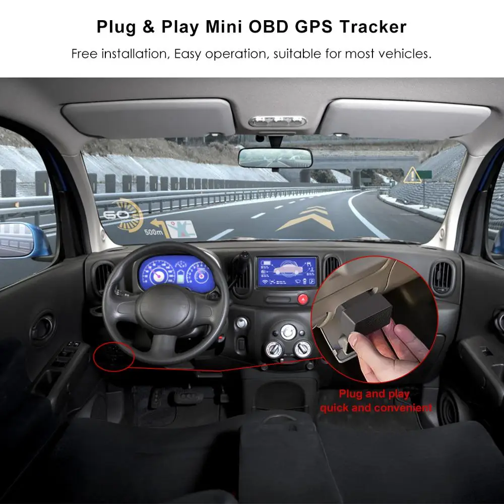 Автомобильный мини-трекер OBD2 GPS трекер с SIM-картой MV22 OBD Plug Play LBS в режиме реального