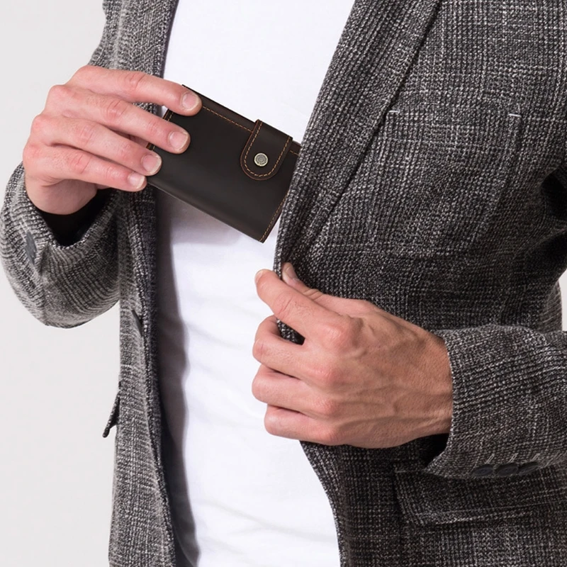 superior new man vintage rfid blocking money wallet automatic pop up credit card case business purse cash coin pocket for men free global shipping