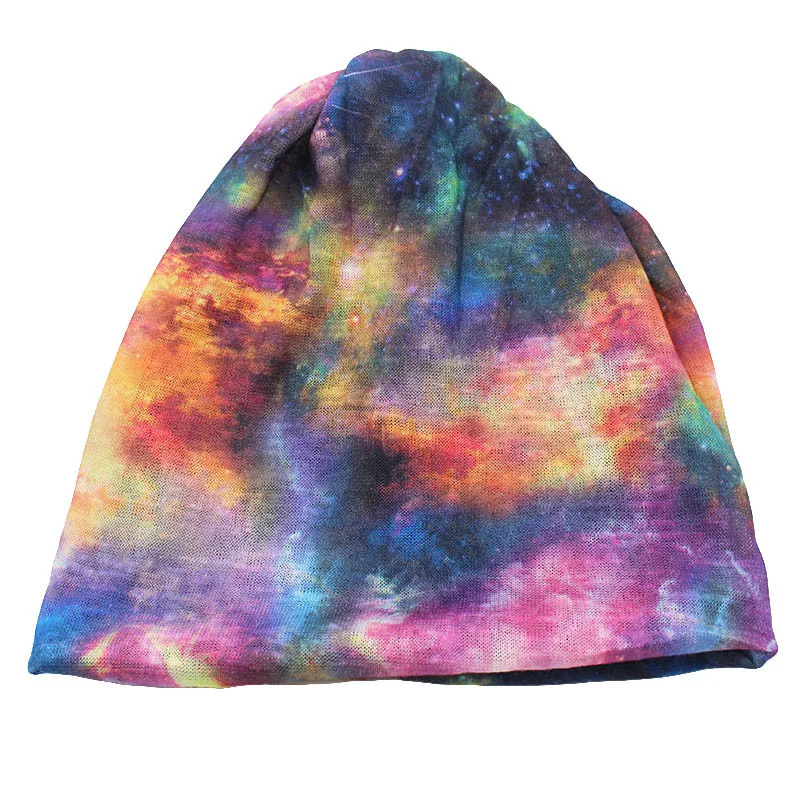 ALTOBEFUN Thin Galaxy Design Skullies And Beanies Brand Autumn Winter Dual-use Hats For Ladies Women Scarf Face Mask BHT012 | Аксессуары