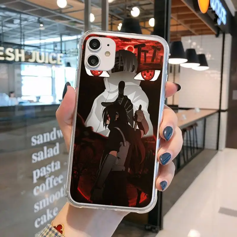 

Anime Naruto Uchiha Itachi Phone Case Transparent for iPhone 11 12 mini pro XS MAX 8 7 6 6S Plus X 5S SE 2020 XR