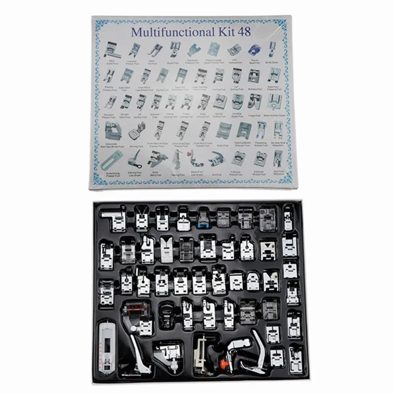 48pcs Профессиональный 42 шт бытовой швейной машины лапка лапки набор 5C7YJ30 - Цвет: 48pcs