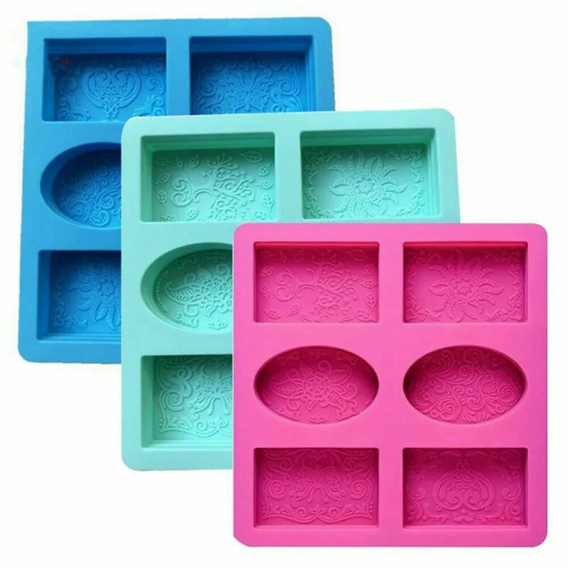 6 форм овальная Прямоугольная форма для торта силиконовая мыла ручной работы