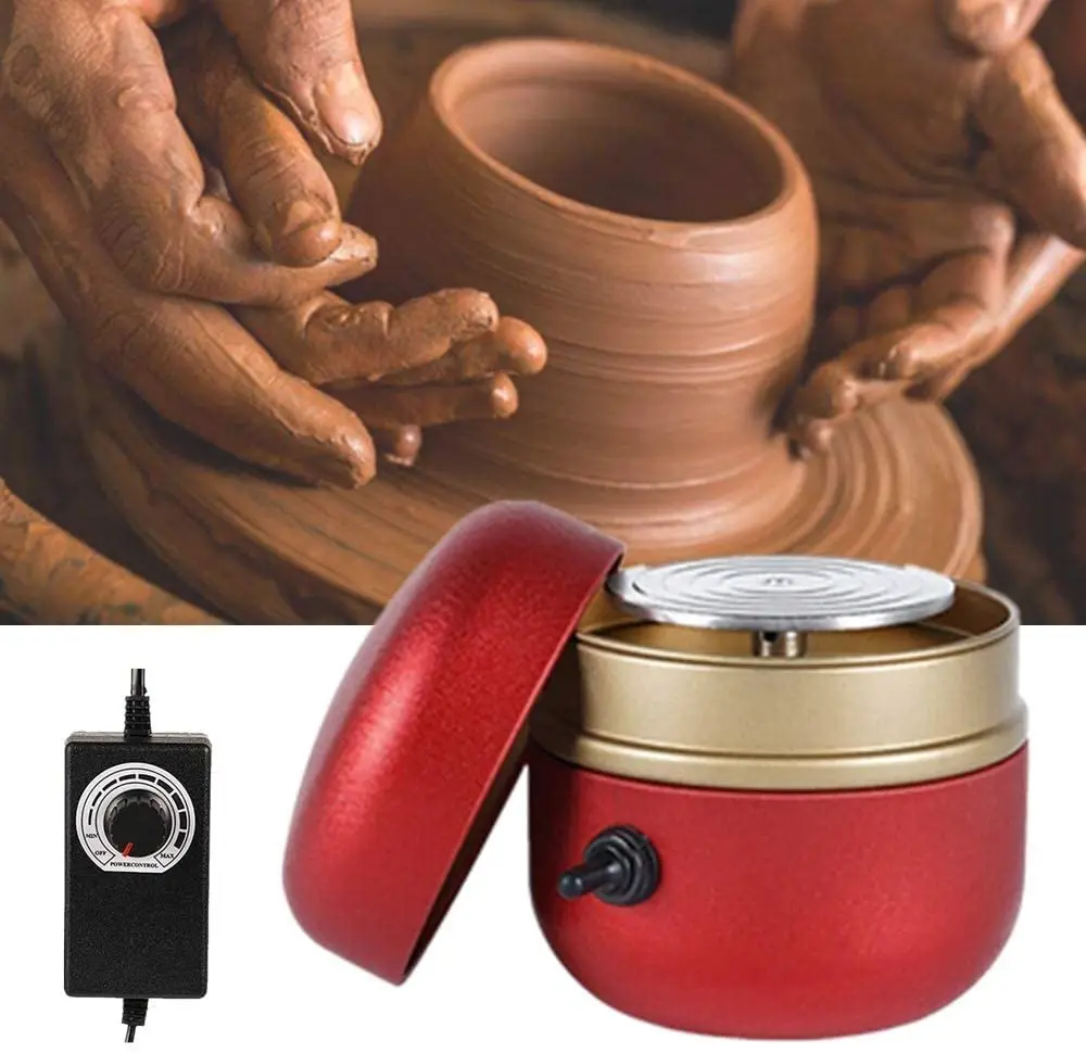 

1500RPM Mini Electric Pottery Wheel Machine Small Pottery Forming Machine with Tray for DIY Ceramic Work Clay Craft US EU Plug