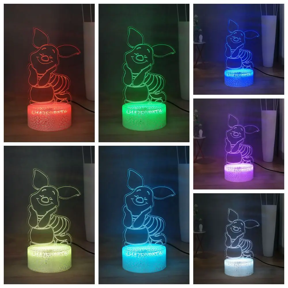 Светодиодный ночник с изображением Винни из мультфильма настольная лампа милым
