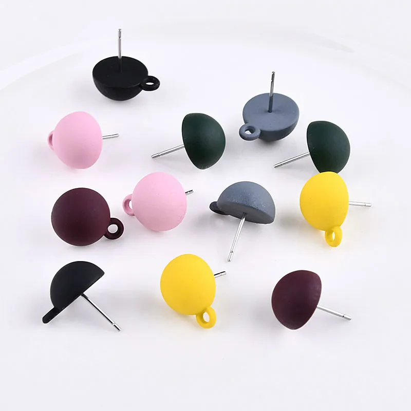 

Candy Color Matte Rubber Belt Hanging Ear Semicircle DIY Handmade Jewelry Accessories Earrings Made Of South Korea