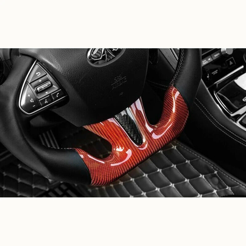 

AU04 -for Infiniti Q50 (2014-2020 )Car Carbon Fiber Infiniti Q50 Steering Wheel Mould Carbon Fiber Sticker
