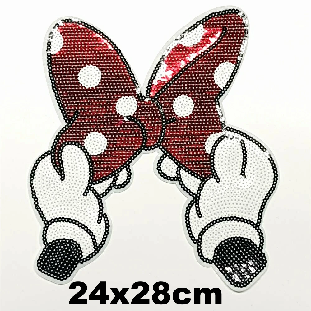 

Design large embroidery big bowknot animal cartoon patches for clothing HE-3394
