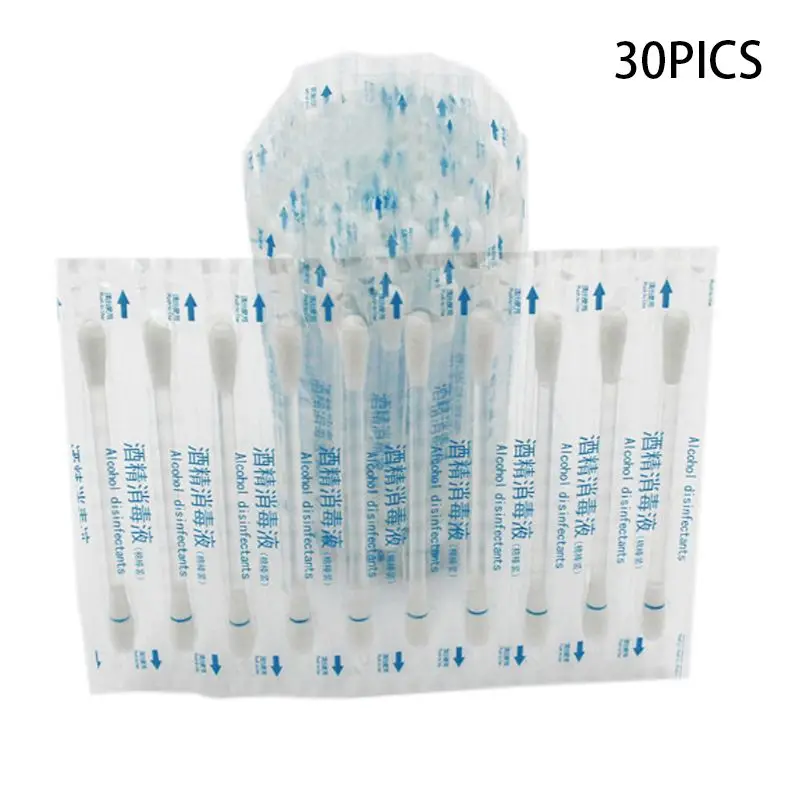 30Pcs/Set Disposable Alcohol Stick Disinfected Cotton Swab Emergency Care Sanitary | Красота и здоровье