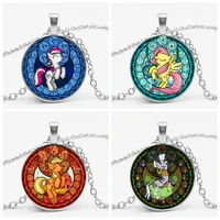 2019 my little horse baoli poni princess necklace rainbow horse art photo glass dome girls children necklace cartoon jewelry