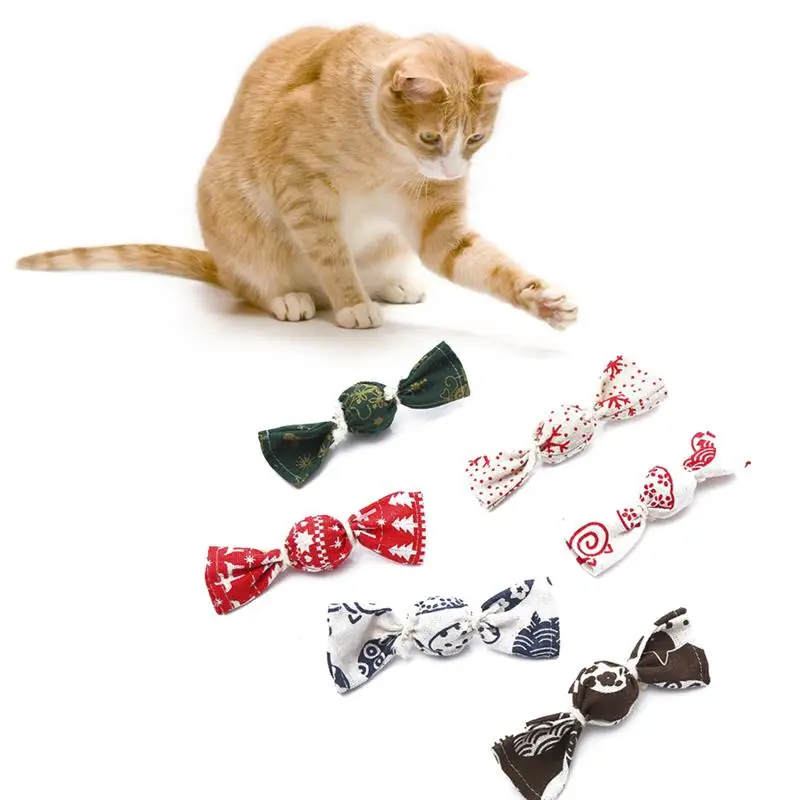 

Christmas Catnip Candy For Cat Toy Interactive Kitten Chewing Cleaning Teeth Toy Fun Cat Teasing Rolling Toys Ball Cats Supplies