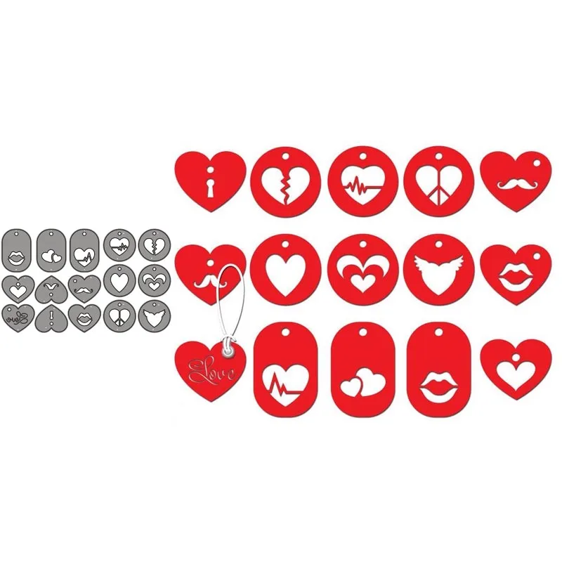 

Metal Cutting Heart-shaped round symbol Stencils For DIY Scrapbooking Decorative Embossing Handcraft Cutting Template