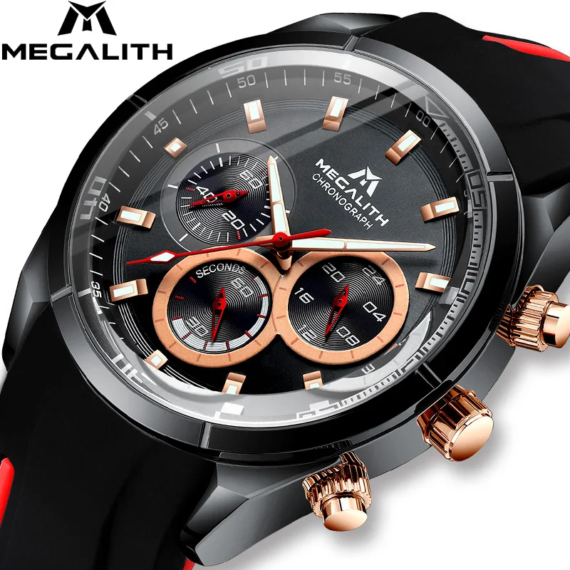 Relogio Masculino MEGALITH новинка спортивные мужские часы с хронографом Топ бренд Роскошные