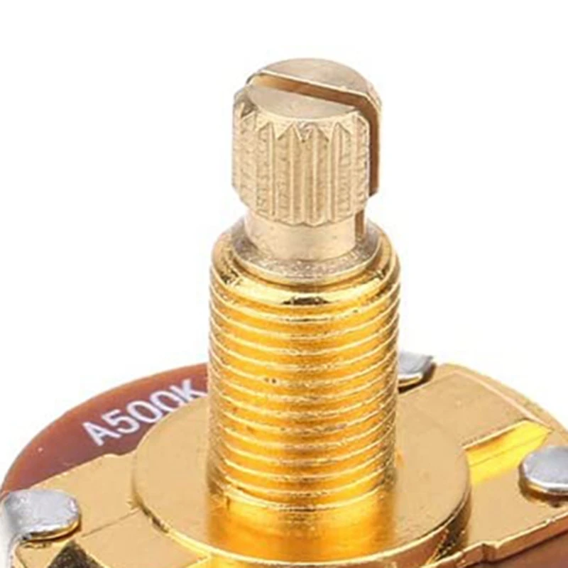 

Shaft Full Metric Sized Control Pots A500K o Taper Potentiometers Pot for Electric Guitar Bass (Set of 4)