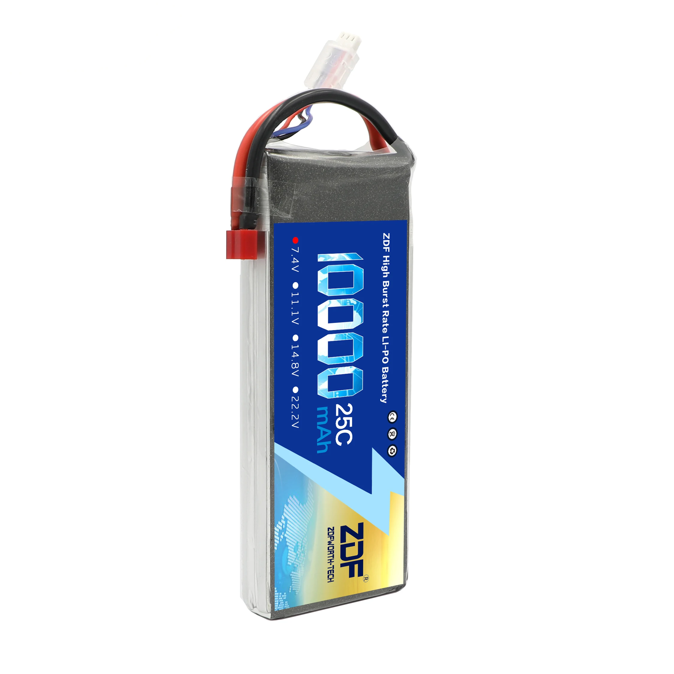 

2019 ZDF Power Li-polymer Lipo Battery 2S 7.4V 10000mah 25C Max 50C For Helicopter RC Model Quadcopter Airplane Drone