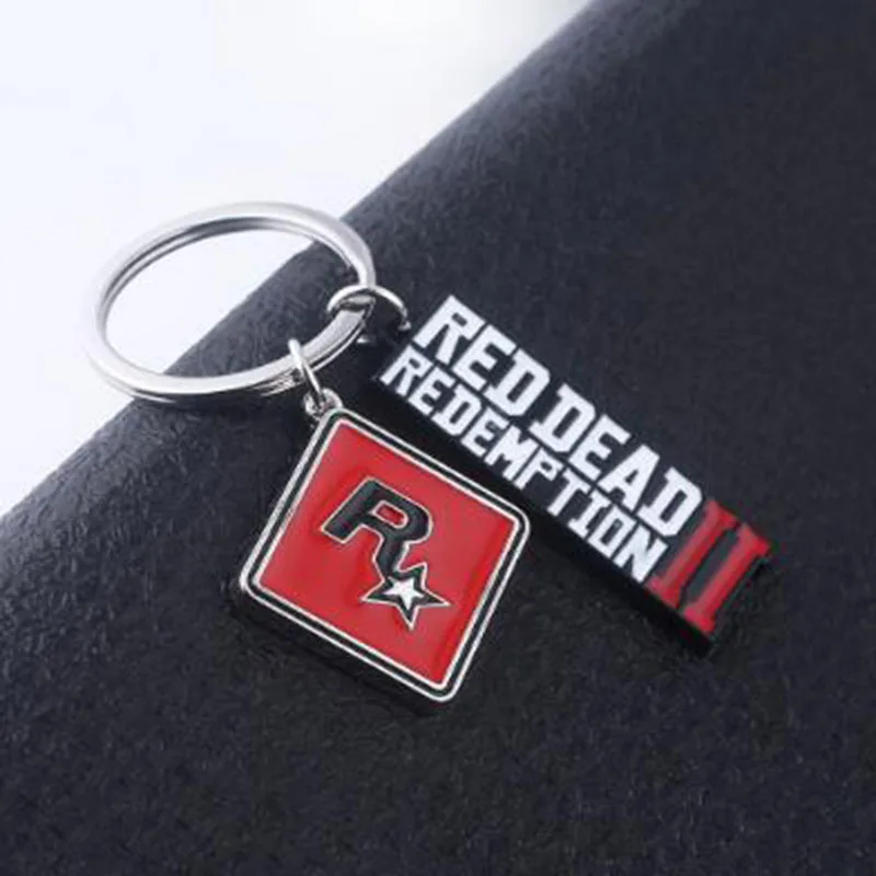 3 типа красного изображения из фильма «Red Dead Redemption» 2 брелка Rockstar игра Подвеска металлический брелок держатель для ключей для мужчин и женщин автомобиля брелок со стразами chaviro ювелирные изделия