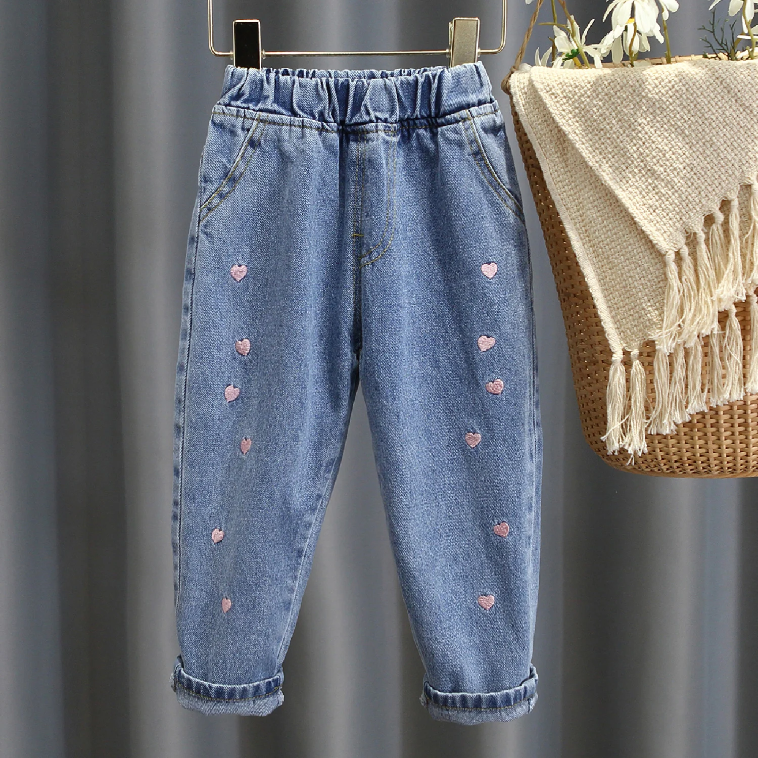 

Embroidered love jeans