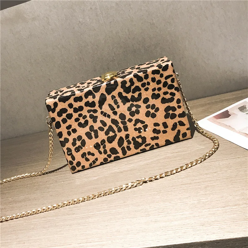 Женские сумки с леопардовым принтом стильные маленькая квадратная посылка на