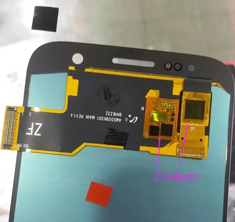 Без Buan-Shadow дисплей для SAMSUNG Galaxy S7 G930 G930A G930F ЖК-дисплей с рамкой кодирующий преобразователь сенсорного экрана в сборе - Цвет: s7 amoled gold