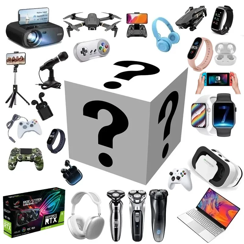 

Lucky Mystery Boxes,Mysterious Random Products,There is A Chance to Open:Such As Drones,Smart Watches,Tablet,Anything Possible