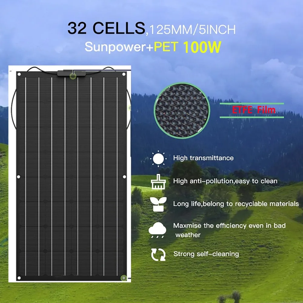 Горячая Распродажа 12v 100w 80w etfe гибкие солнечные панели с cigs солнечные батареи Водонепроницаемые с низкой ценой и высоким качеством
