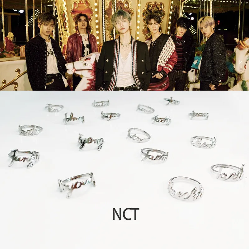 

KPOP Korean NCT Numbers Alloy Rings Mark TAEYONG Fans Gifts Men Women Rings a9