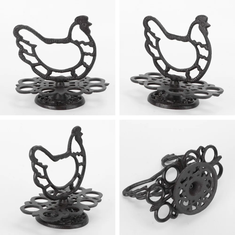 

1Pc Retro Egg Rack Iron Egg Storage Holder Kitchen Egg Storage Rack (Black)