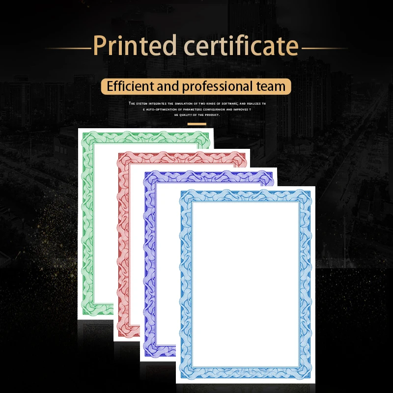 5 Sheets/Lot Certificate DIY Typesetting Retro Nolverty Watermark Frame A4 Printable Thick Paper for Children/Employe