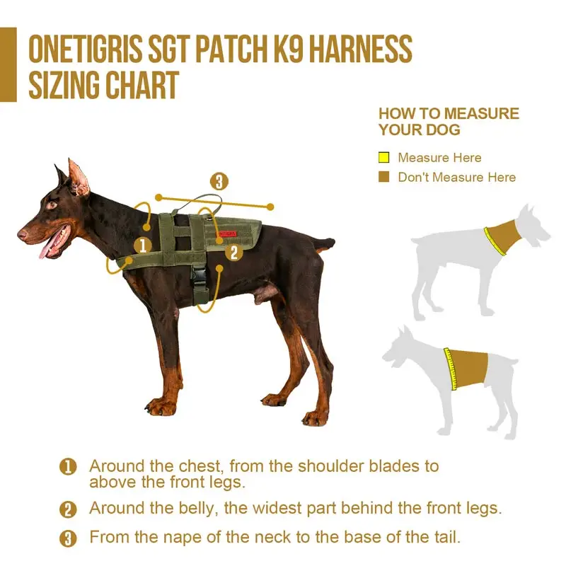 OneTigris K9 жгут патч панельный жилет для прогулок с ручкой жилет для собаки тренировочный жгут для обслуживания собаки