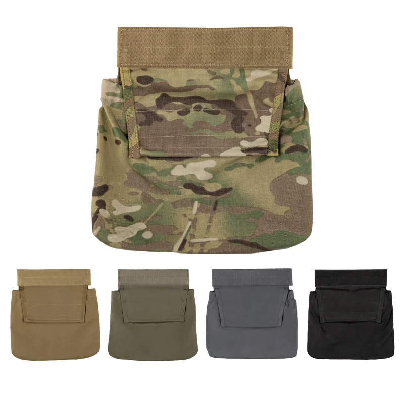 

Tactical Vest Chest Drop Pouch Military Folding Attached Bag Hunting Storage Abdominal Bag MC