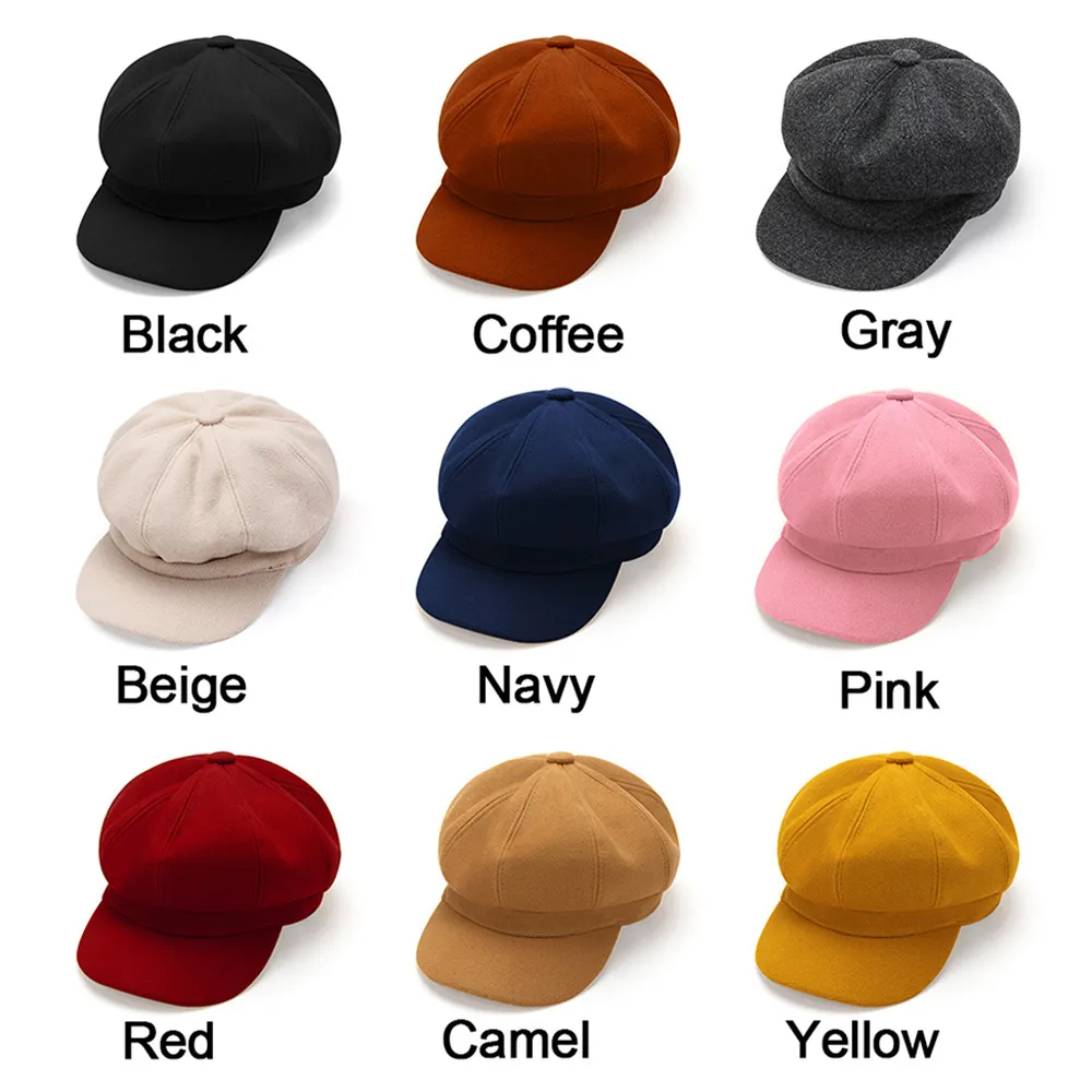 Новинка Модный берет шапка кепка газетчика фетровые шерстяные кепки художника