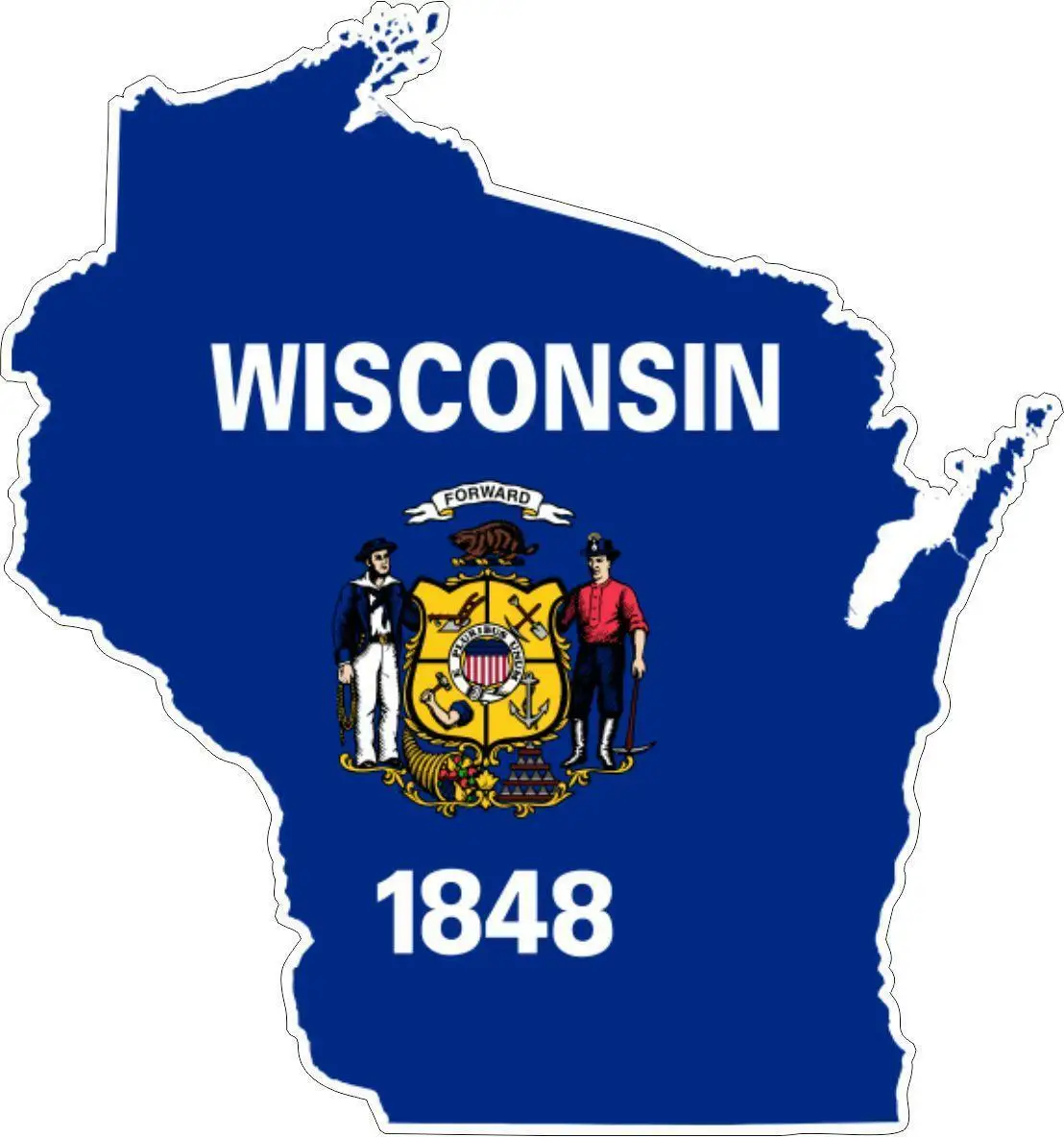 

Sticker Car Moto Map Flag Vinyl Outside Wall Decal Macbbook Wisconsin Usa