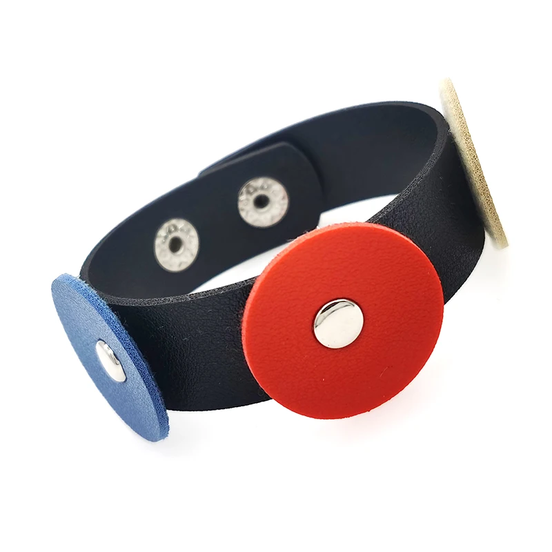 Модные ID панк кожаный браслет для женщин с имитацией 3 Слои Узор Женский Femme