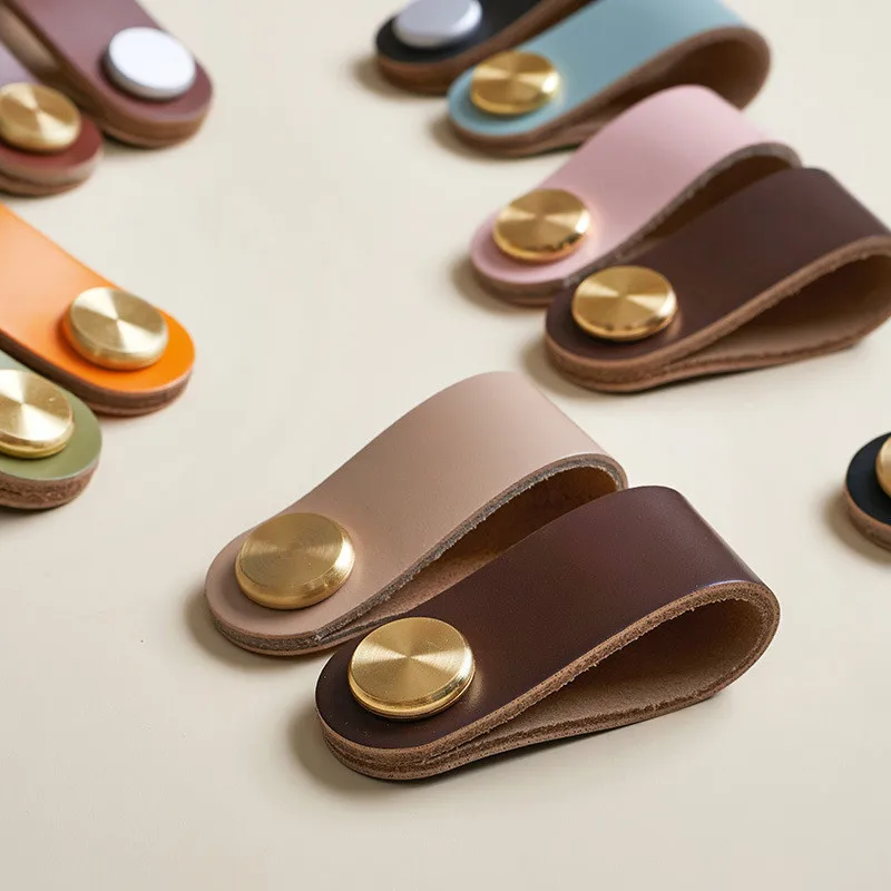 

Nordic Furniture Drawer Knob Brass Wardrobe Cupboard Cabinet Handle Door Pulls Eco-Friendly Artificial Leather