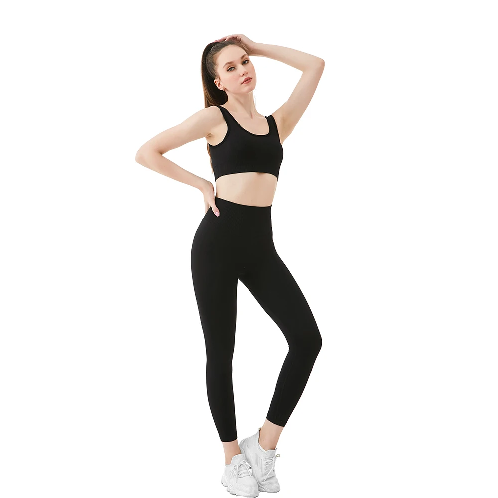 

2021 New Women Gym Suit Ropa Deportiva Mujer Fitness Set Sports Clothing Women Gym Clothing Yoga Clothing Yoga Sets Fitness Suit