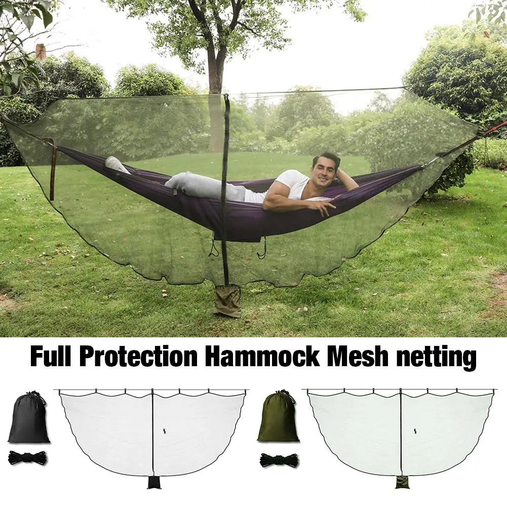 

Hammock Bug Mosquito Net XL 10x4.9ft Full Protection Hammock Mesh netting with Dual Sided Diagonal Zipper for Fits All Hammocks