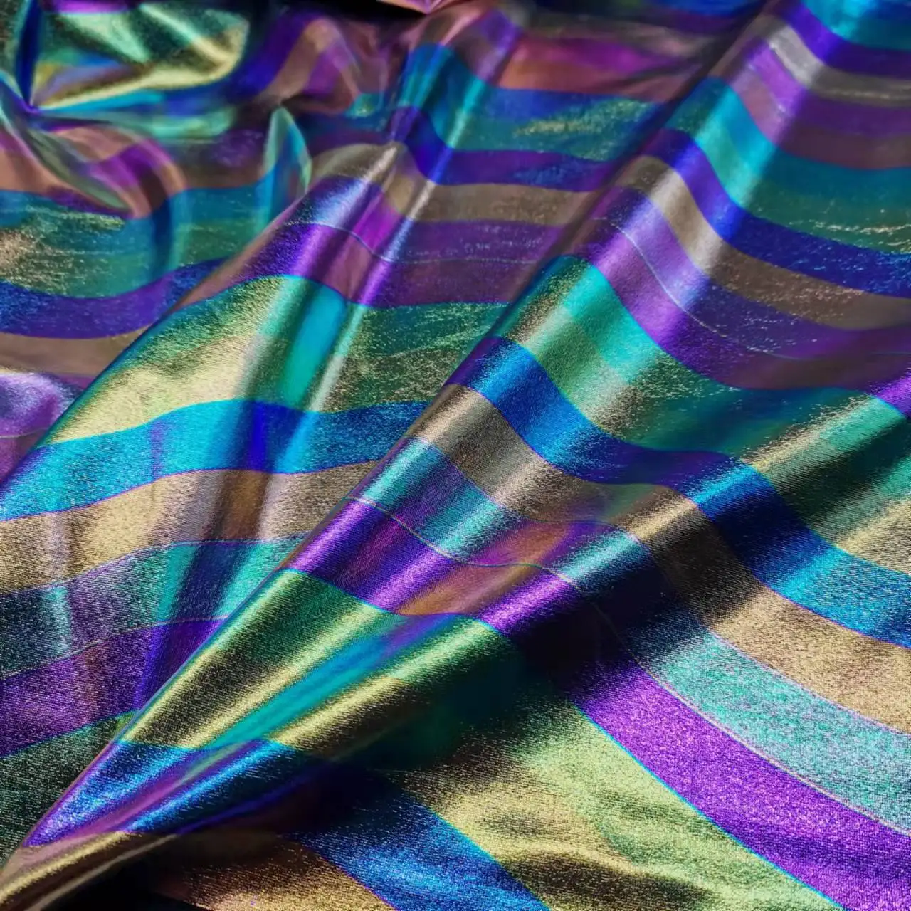 

Lycra Stage Shiny Spandex Fabric Bronzing Holographic Special Wedding Costume DIY Cosplay