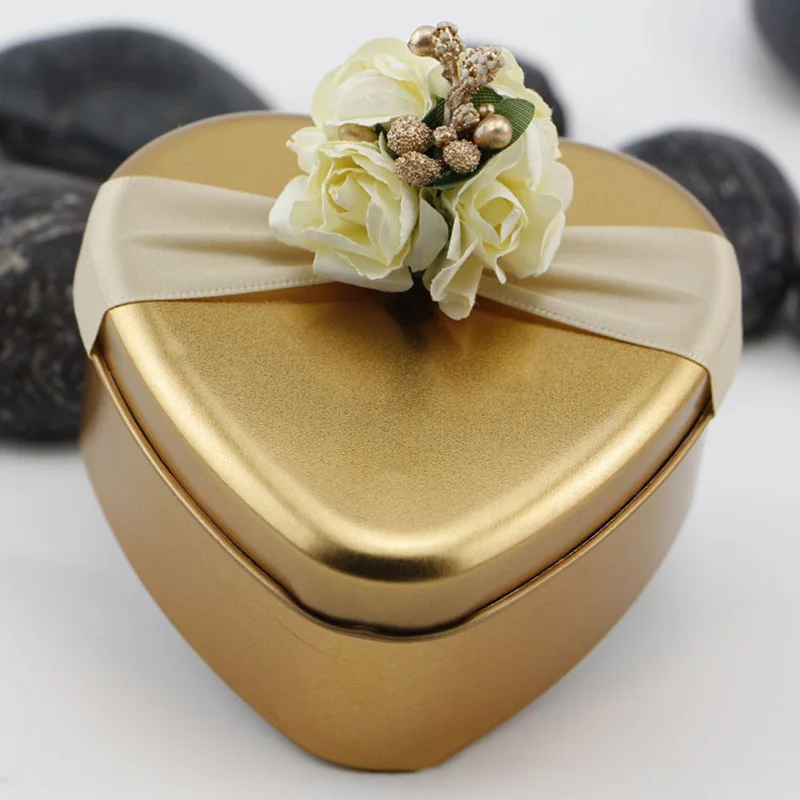 Mini Metal Storage Box Party Decor Tinplate Valentine's Day Gift Wedding Chocolate Candy With Flower Packaging | Дом и сад