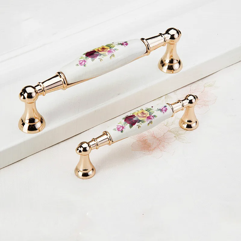 Ручка для выдвижных ящиков с золотой розеткой ручка кухонного шкафа в