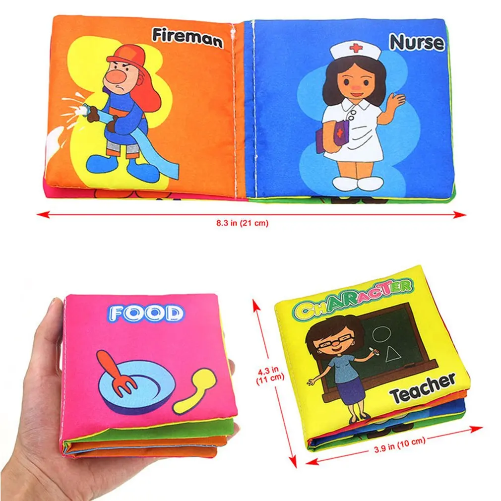 

Soft Cloth Book Infant Baby Learning Education Animal Cartoon Word Book Non-Toxic Fabric Book Story Intelligence Developing Toy