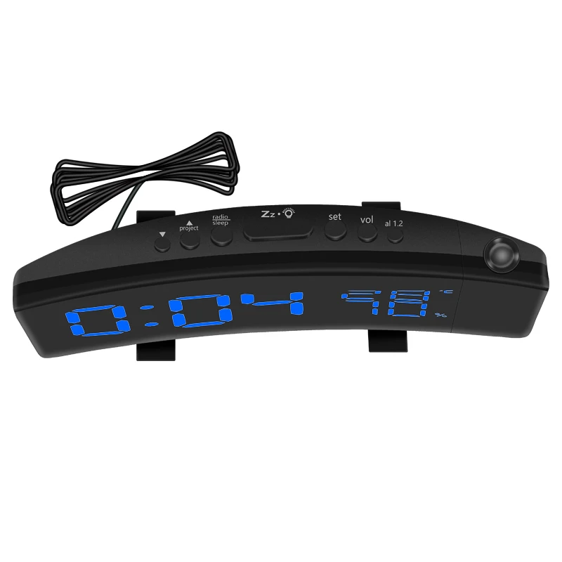 Проекционный будильник часы светодиод цифровой дисплей температуры и влажности