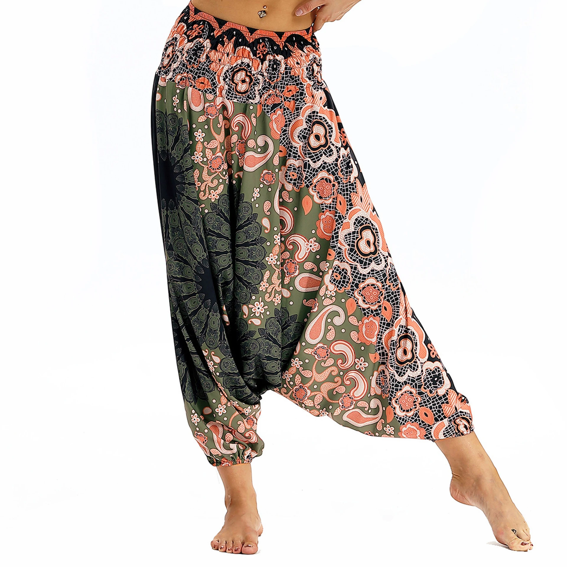 

Women's Yoga Pants Low Waist Elastic Loose Hippie Bohemian Aladdin Pants Bohemian Pants Harem Pants Sports Pants Casual Pants
