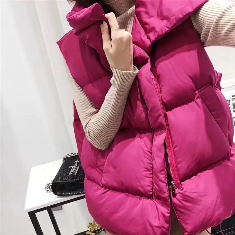 

Пуховик женский Harajuku, Осень-зима женский хлопковый жилет, короткий, теплый, плотный, свободный, Q1892