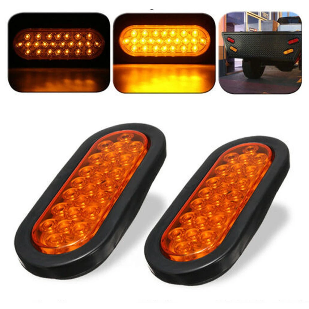 2 шт. 12 В 24 светодиода Овальный стоп сигнал для грузовика прицепа поворотный